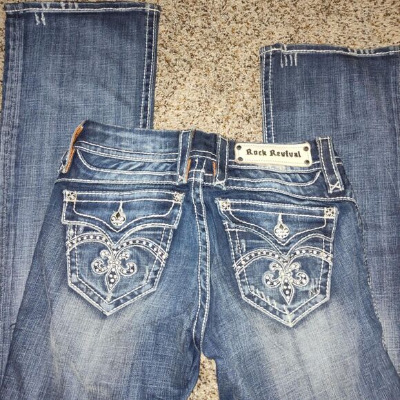 Womens Rock Revival Jeans size 26 / 32' inseam / sasha boot - Picture 3 of 3